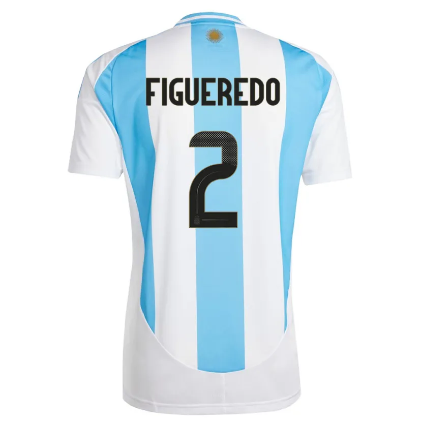 Danxen Uomo Maglia Argentina Leandro Figueredo #2 Bianco Blu Kit Gara Home 24-26 Maglietta