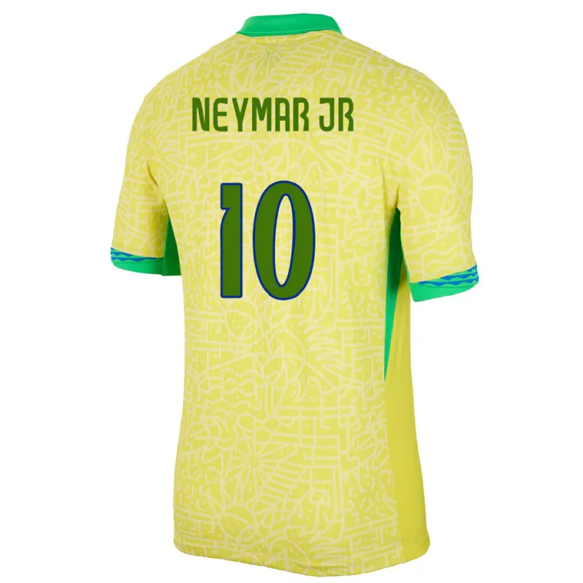 Danxen Uomo Maglia Brasile Neymar #10 Giallo Kit Gara Home 24-26 Maglietta