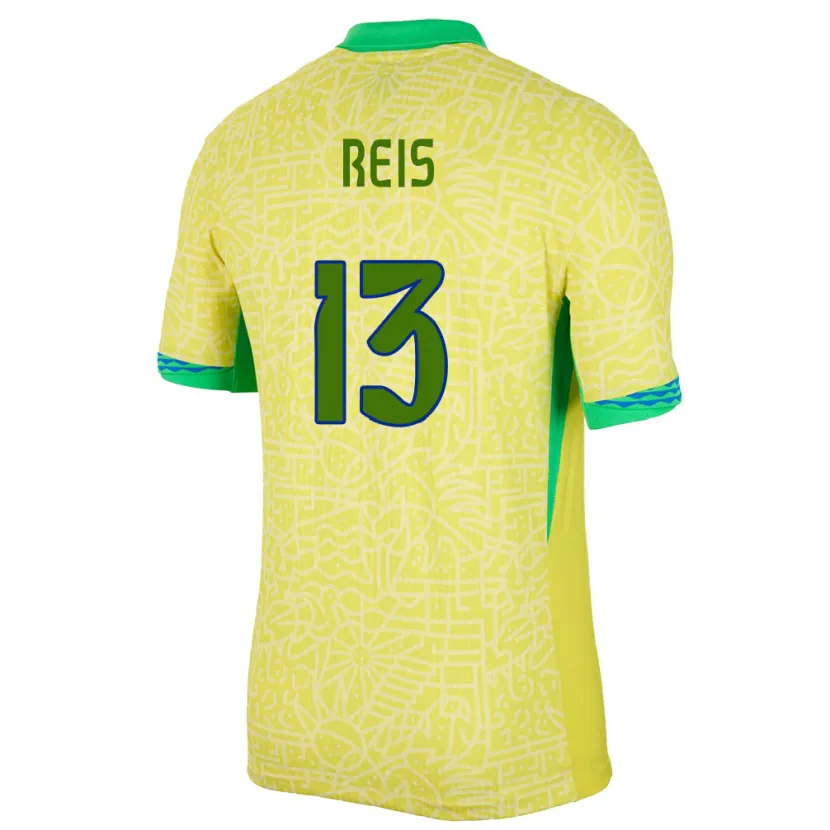 Danxen Uomo Maglia Brasile Vitor Reis #13 Giallo Kit Gara Home 24-26 Maglietta