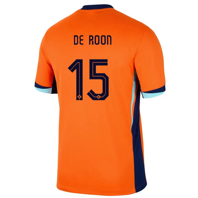 Danxen Uomo Maglia Paesi Bassi Marten De Roon #15 Arancia Kit Gara Home 24-26 Maglietta