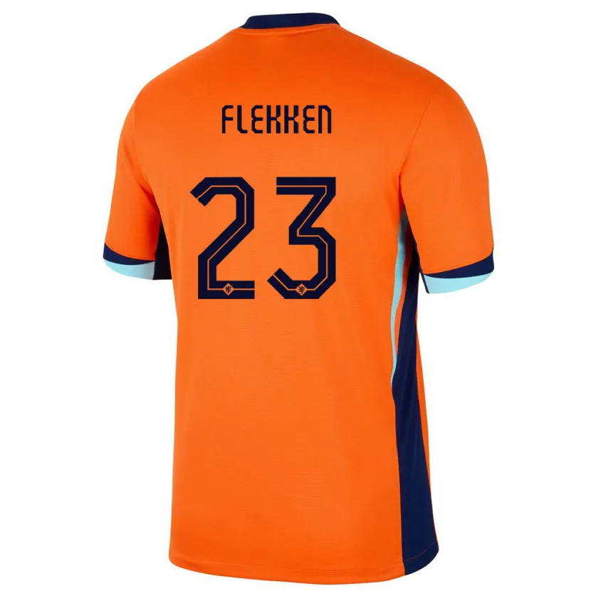 Danxen Uomo Maglia Paesi Bassi Mark Flekken #23 Arancia Kit Gara Home 24-26 Maglietta
