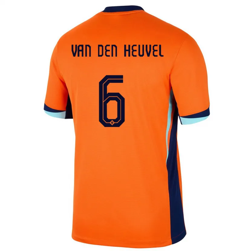 Danxen Uomo Maglia Paesi Bassi Tim Van Den Heuvel #6 Arancia Kit Gara Home 24-26 Maglietta