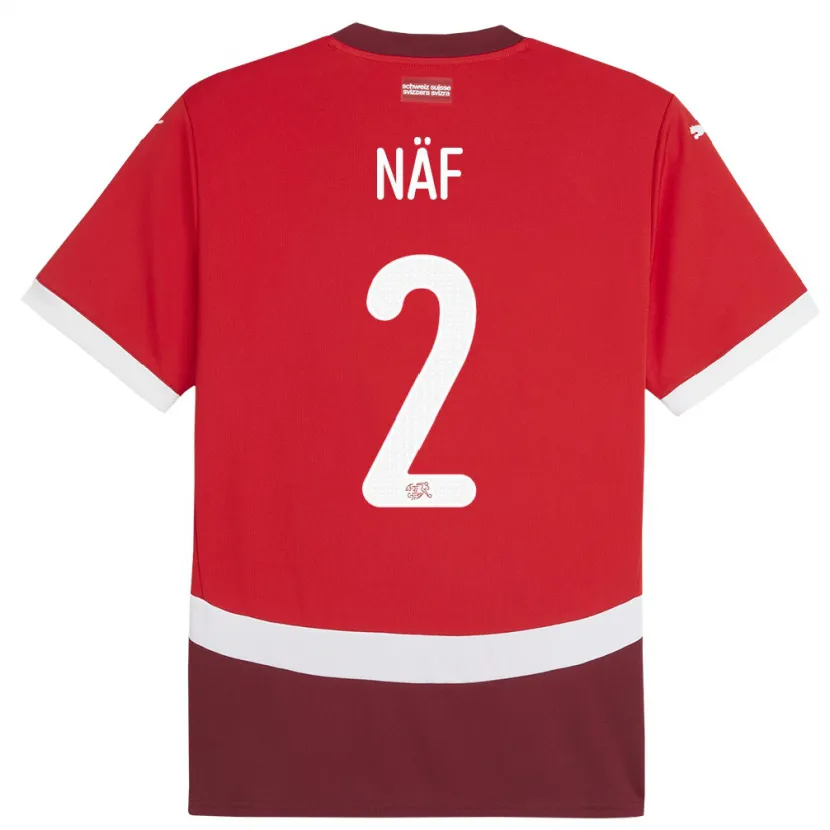 Danxen Uomo Maglia Svizzera Philip Naf #2 Rosso Kit Gara Home 24-26 Maglietta