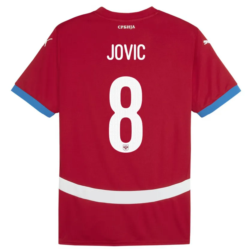Danxen Uomo Maglia Serbia Luka Jovic #8 Rosso Kit Gara Home 24-26 Maglietta