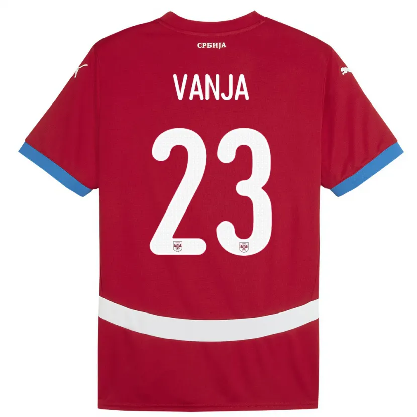 Danxen Uomo Maglia Serbia Vanja Milinkovic-Savic #23 Rosso Kit Gara Home 24-26 Maglietta