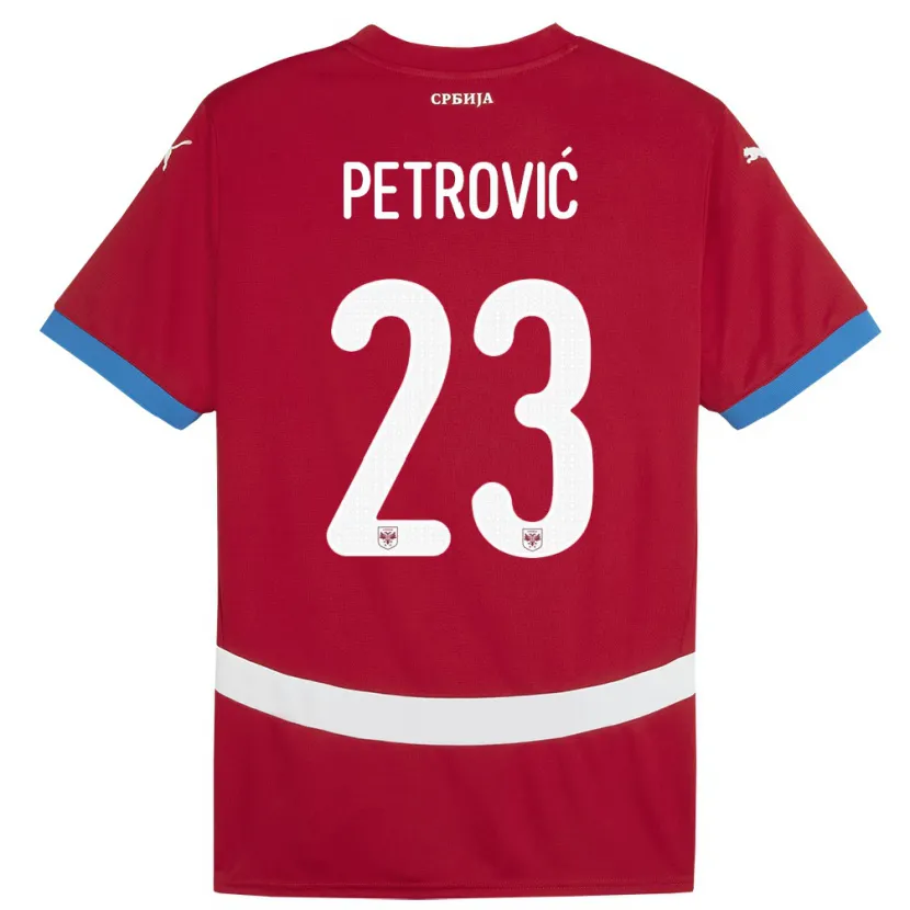 Danxen Uomo Maglia Serbia Jovana Petrovic #23 Rosso Kit Gara Home 24-26 Maglietta