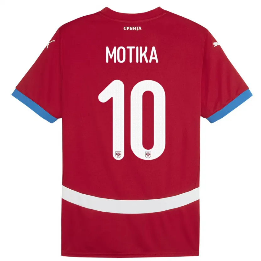 Danxen Uomo Maglia Serbia Nemanja Motika #10 Rosso Kit Gara Home 24-26 Maglietta