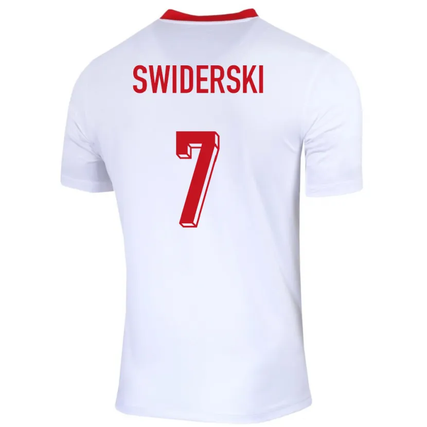 Danxen Uomo Maglia Polonia Karol Swiderski #7 Bianco Kit Gara Home 24-26 Maglietta