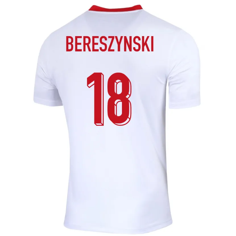 Danxen Uomo Maglia Polonia Bartosz Bereszynski #18 Bianco Kit Gara Home 24-26 Maglietta