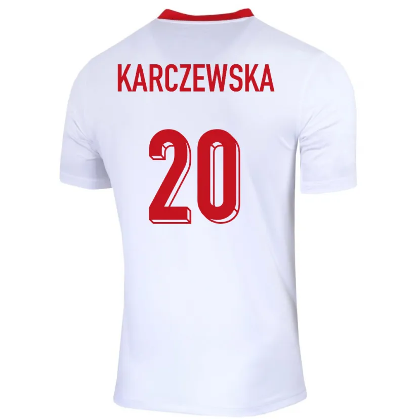 Danxen Uomo Maglia Polonia Nikola Karczewska #20 Bianco Kit Gara Home 24-26 Maglietta