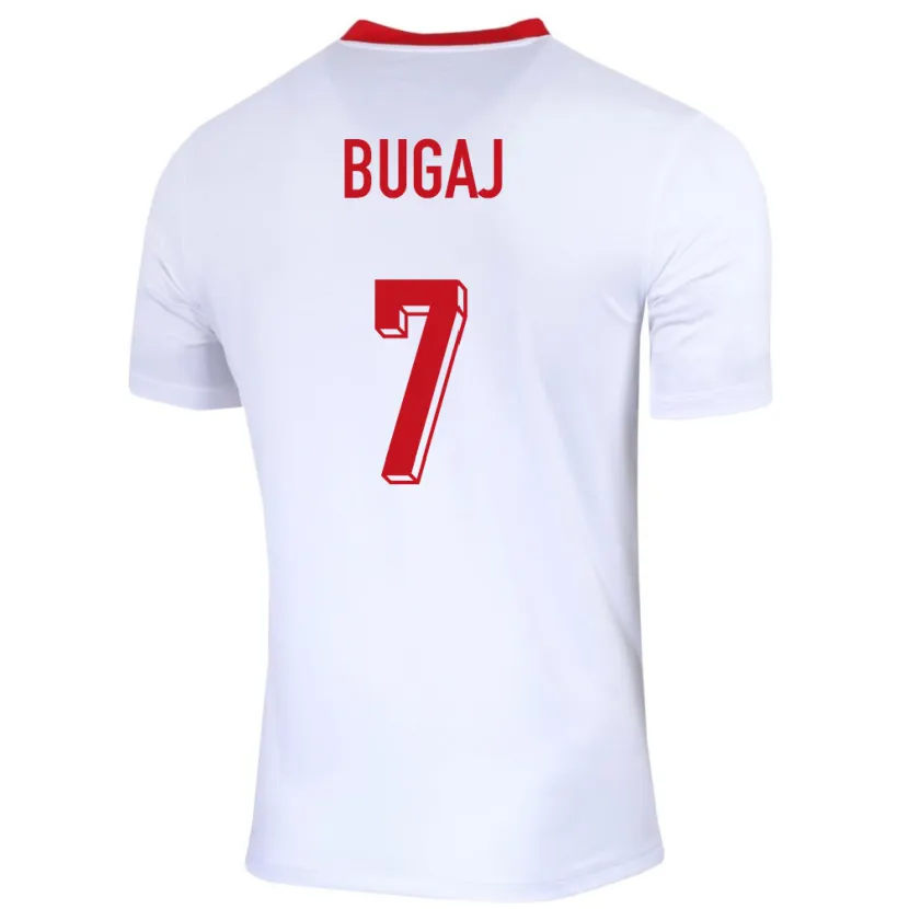 Danxen Uomo Maglia Polonia Dawid Bugaj #7 Bianco Kit Gara Home 24-26 Maglietta