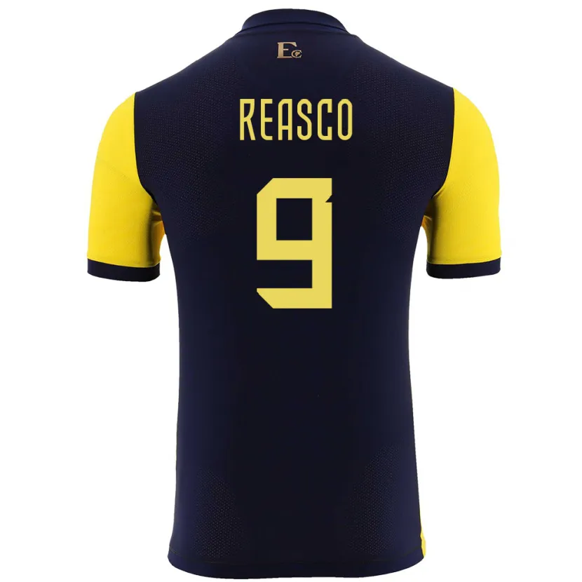 Danxen Uomo Maglia Ecuador Djorkaeff Reasco #9 Giallo Kit Gara Home 24-26 Maglietta