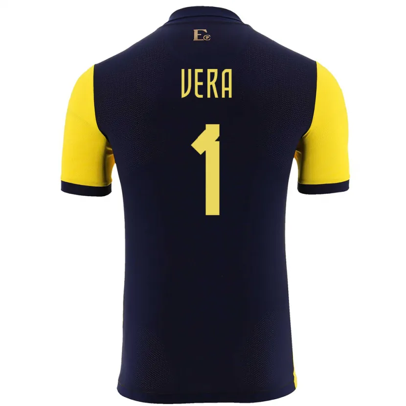 Danxen Uomo Maglia Ecuador Andrea Vera #1 Giallo Kit Gara Home 24-26 Maglietta