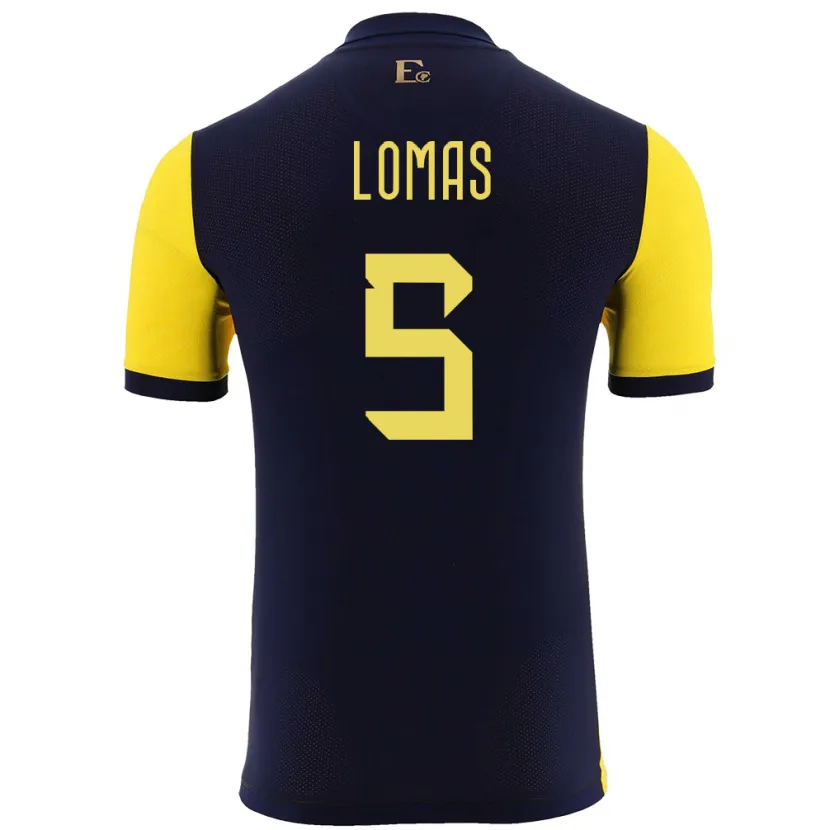Danxen Uomo Maglia Ecuador Ariana Lomas #5 Giallo Kit Gara Home 24-26 Maglietta