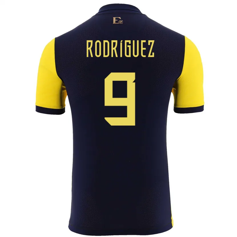 Danxen Uomo Maglia Ecuador Ingrid Rodriguez #9 Giallo Kit Gara Home 24-26 Maglietta