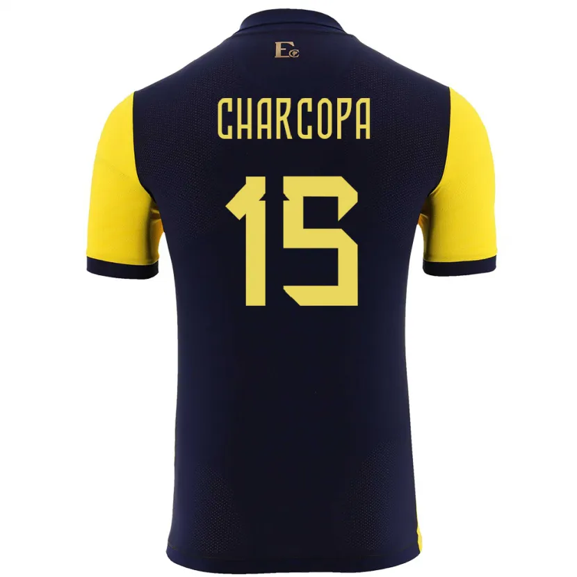 Danxen Uomo Maglia Ecuador Nicole Charcopa #15 Giallo Kit Gara Home 24-26 Maglietta