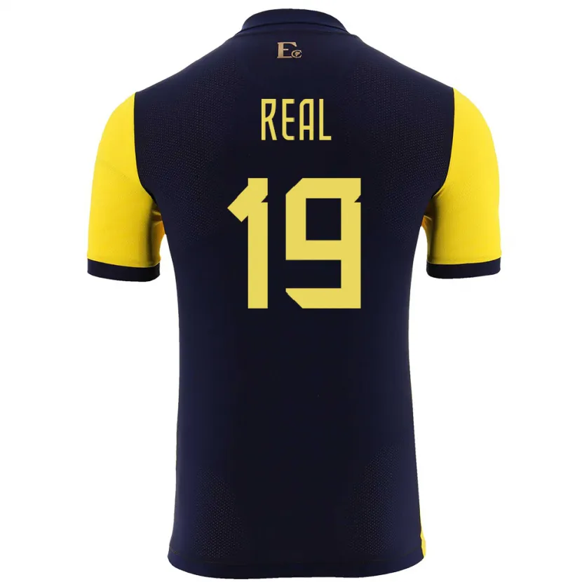 Danxen Uomo Maglia Ecuador Kerlly Real #19 Giallo Kit Gara Home 24-26 Maglietta