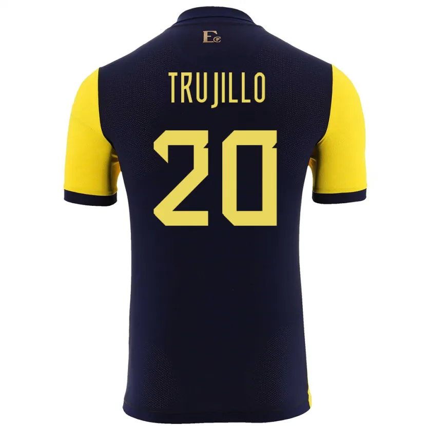 Danxen Uomo Maglia Ecuador Isabel Trujillo #20 Giallo Kit Gara Home 24-26 Maglietta
