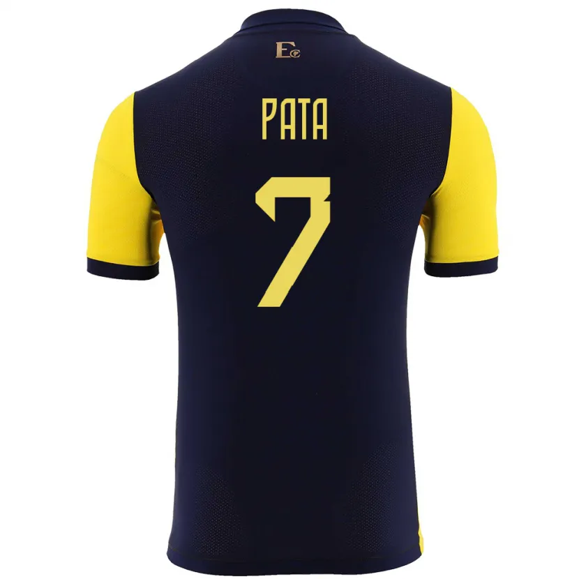 Danxen Uomo Maglia Ecuador Emerson Pata #7 Giallo Kit Gara Home 24-26 Maglietta