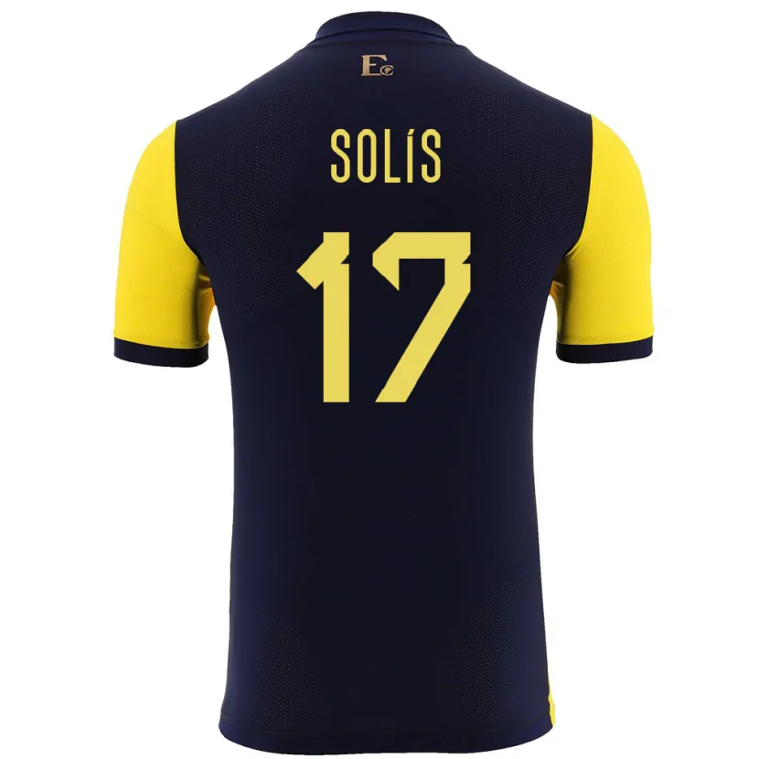 Danxen Uomo Maglia Ecuador Mathias Solis #17 Giallo Kit Gara Home 24-26 Maglietta