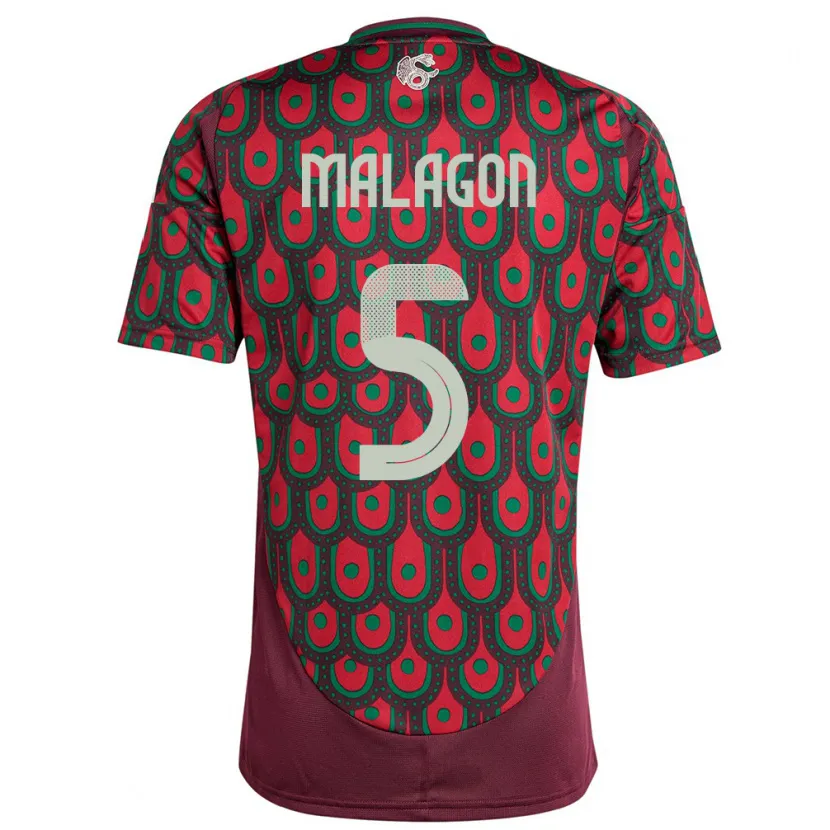 Danxen Uomo Maglia Messico Luis Malagon #5 Marrone Kit Gara Home 24-26 Maglietta
