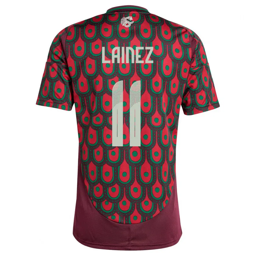 Danxen Uomo Maglia Messico Diego Lainez #11 Marrone Kit Gara Home 24-26 Maglietta