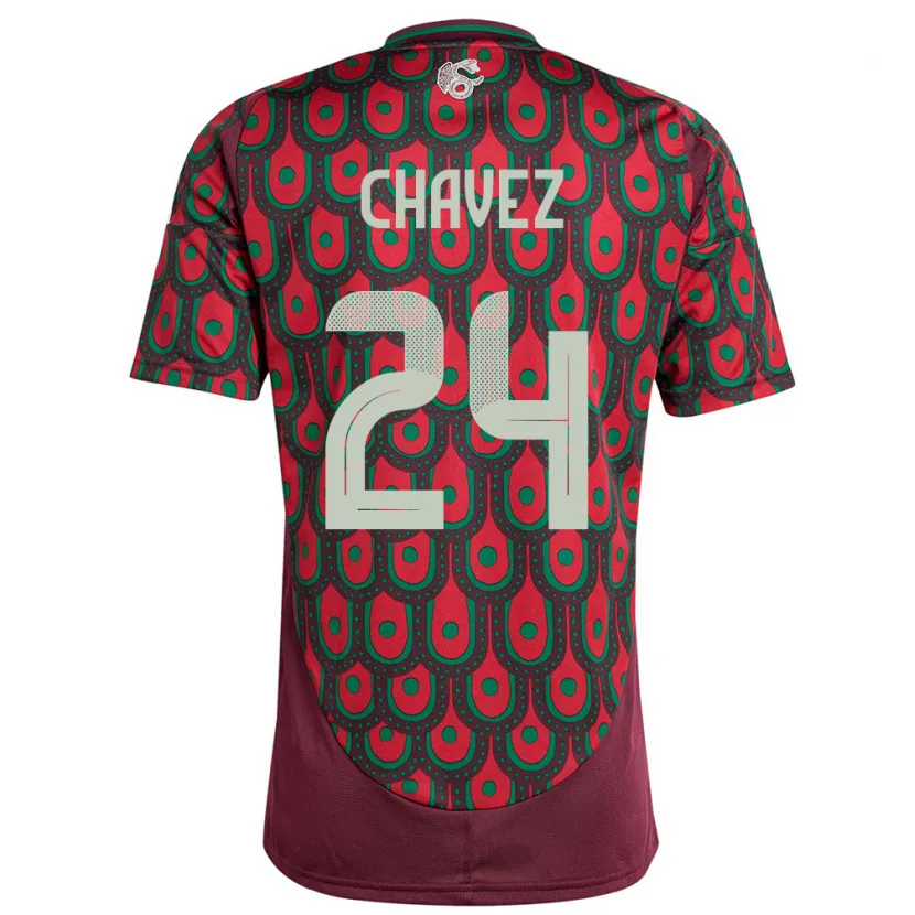 Danxen Uomo Maglia Messico Luis Chavez #24 Marrone Kit Gara Home 24-26 Maglietta
