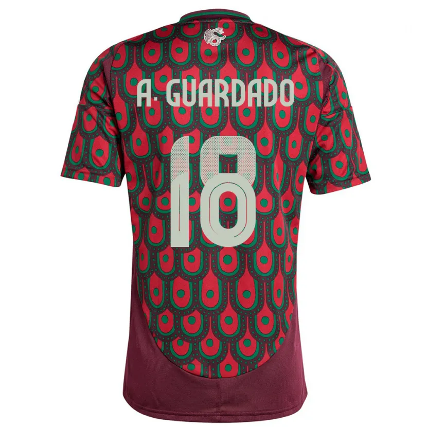 Danxen Uomo Maglia Messico Andres Guardado #18 Marrone Kit Gara Home 24-26 Maglietta