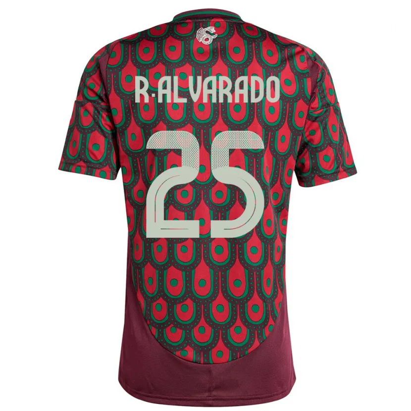 Danxen Uomo Maglia Messico Roberto Alvarado #25 Marrone Kit Gara Home 24-26 Maglietta