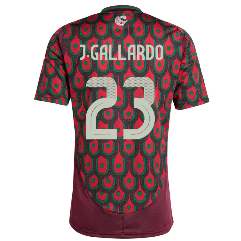 Danxen Uomo Maglia Messico Jesus Gallardo #23 Marrone Kit Gara Home 24-26 Maglietta