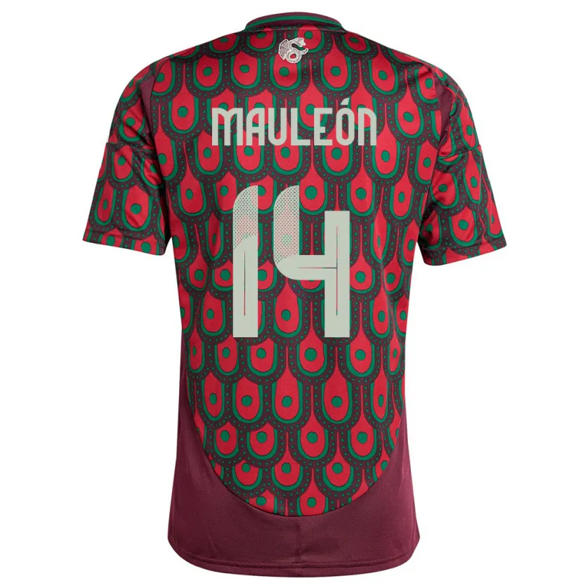Danxen Uomo Maglia Messico Natalia Mauleon #14 Marrone Kit Gara Home 24-26 Maglietta