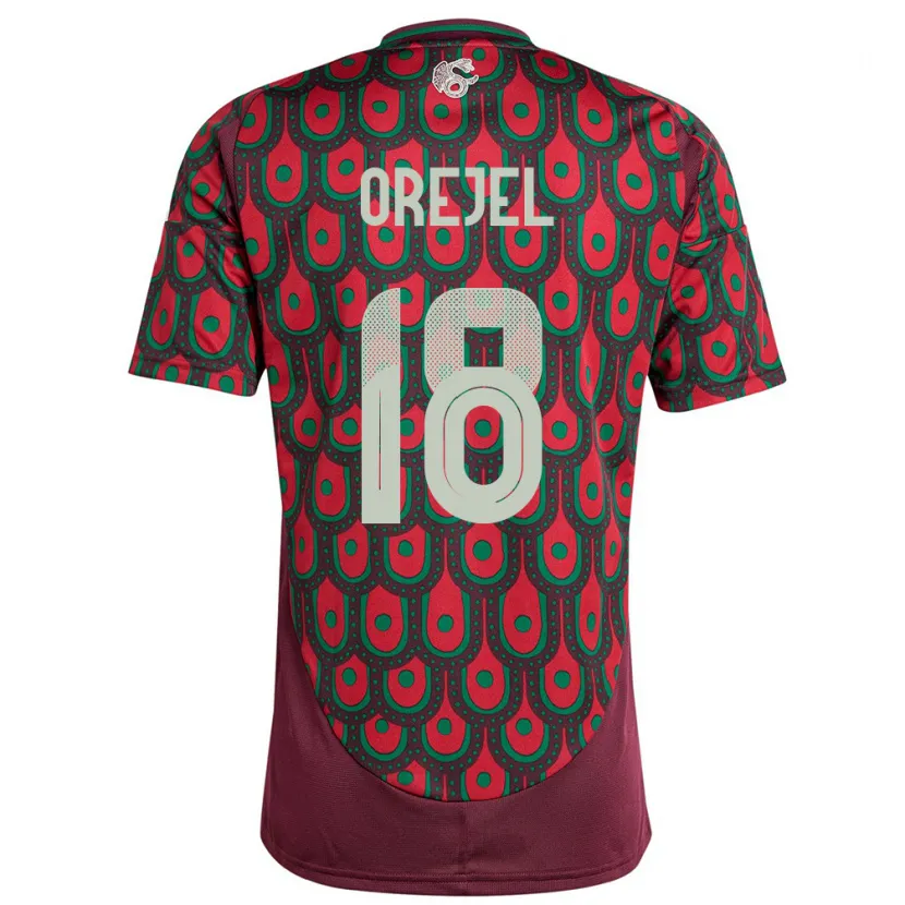 Danxen Uomo Maglia Messico Jocelyn Orejel #18 Marrone Kit Gara Home 24-26 Maglietta