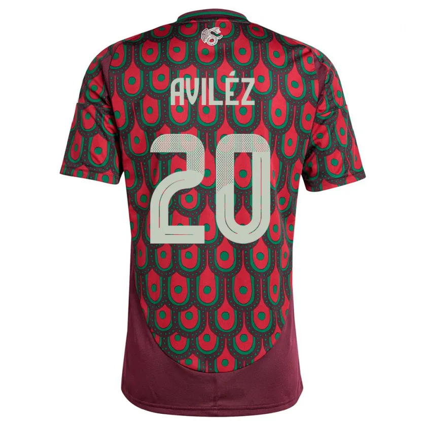 Danxen Uomo Maglia Messico Aylin Avilez #20 Marrone Kit Gara Home 24-26 Maglietta