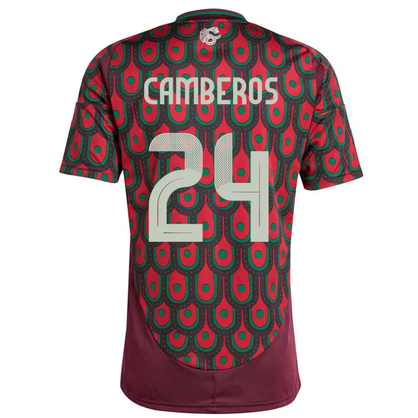 Danxen Uomo Maglia Messico Scarlett Camberos #24 Marrone Kit Gara Home 24-26 Maglietta
