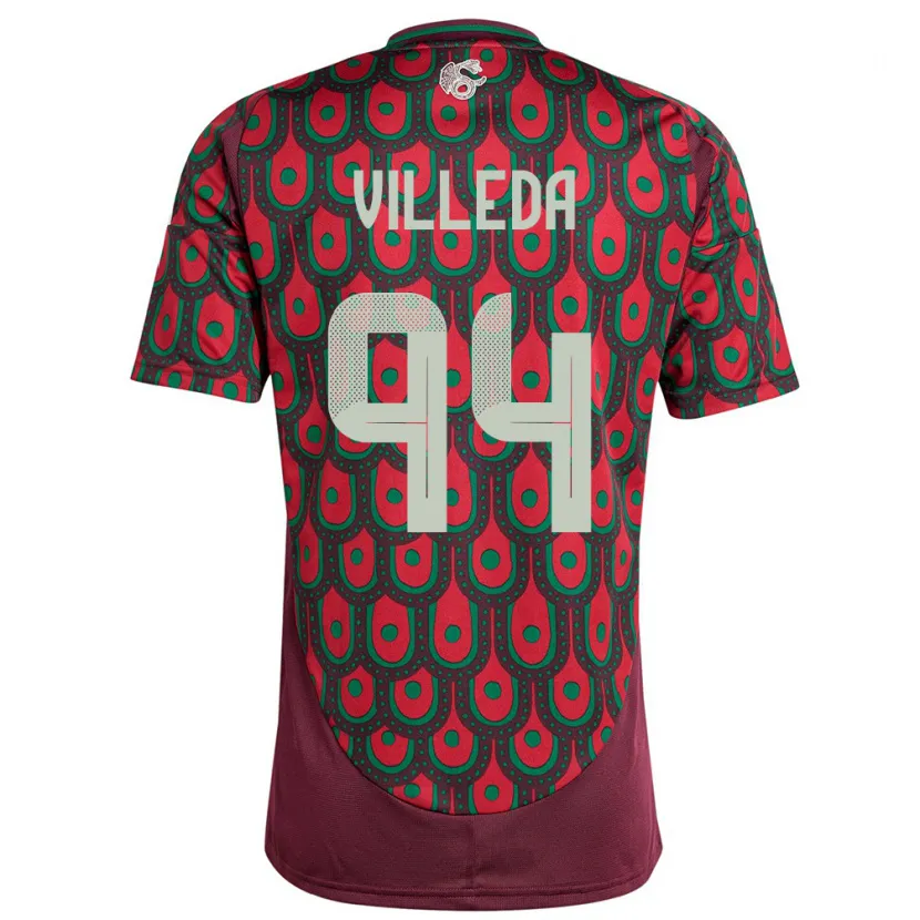 Danxen Uomo Maglia Messico Melany Villeda #94 Marrone Kit Gara Home 24-26 Maglietta