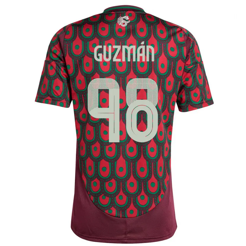 Danxen Uomo Maglia Messico Kinberly Guzman #98 Marrone Kit Gara Home 24-26 Maglietta