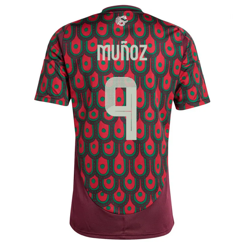 Danxen Uomo Maglia Messico Santiago Munoz #9 Marrone Kit Gara Home 24-26 Maglietta