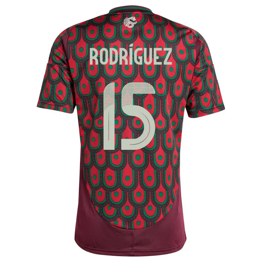 Danxen Uomo Maglia Messico Jorge Rodriguez #15 Marrone Kit Gara Home 24-26 Maglietta