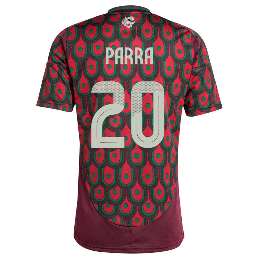 Danxen Uomo Maglia Messico Rodrigo Parra #20 Marrone Kit Gara Home 24-26 Maglietta