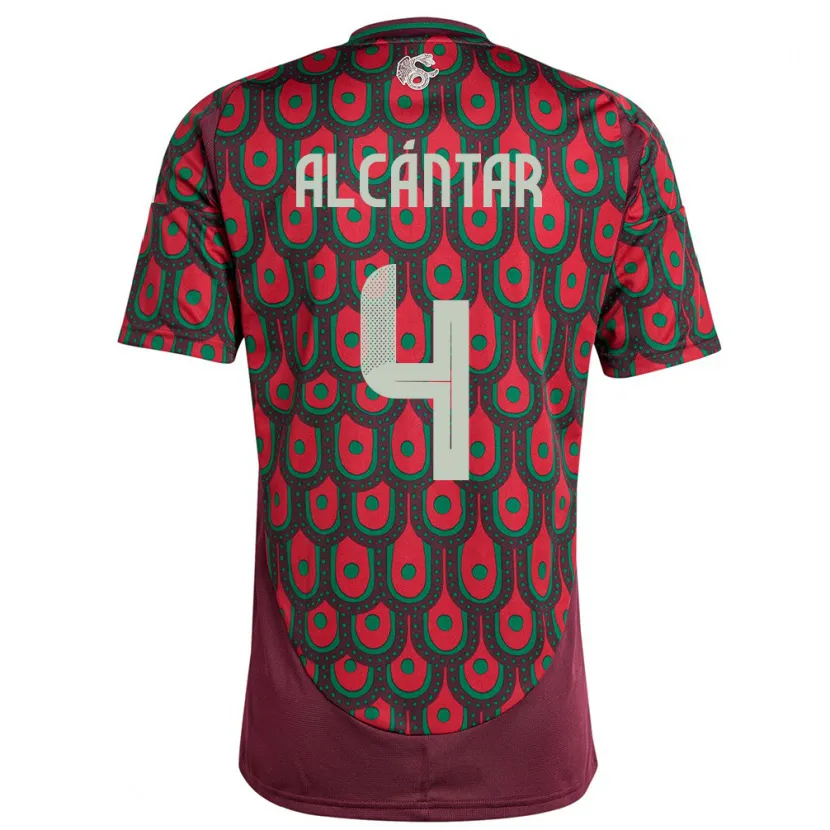 Danxen Uomo Maglia Messico Jesus Alcantar #4 Marrone Kit Gara Home 24-26 Maglietta