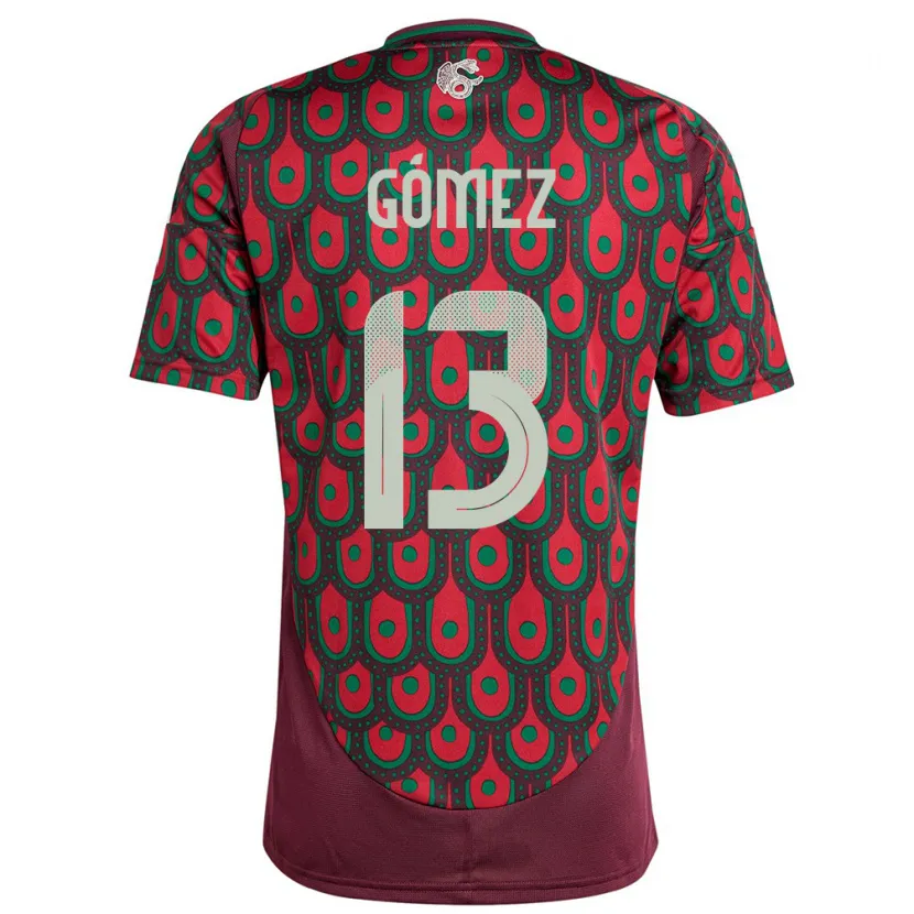 Danxen Uomo Maglia Messico Diego Gomez #13 Marrone Kit Gara Home 24-26 Maglietta