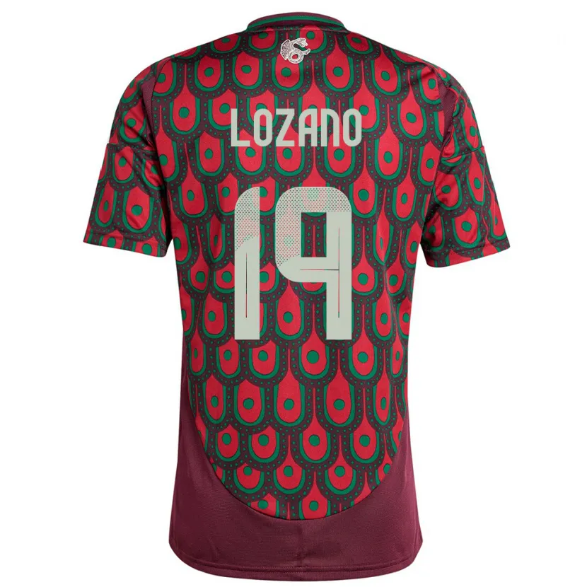 Danxen Uomo Maglia Messico Esteban Lozano #19 Marrone Kit Gara Home 24-26 Maglietta