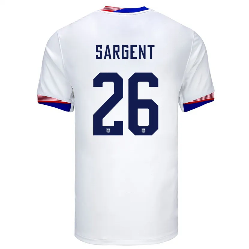 Danxen Uomo Maglia Stati Uniti Josh Sargent #26 Bianco Kit Gara Home 24-26 Maglietta
