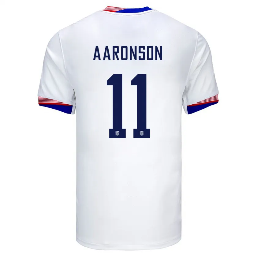 Danxen Uomo Maglia Stati Uniti Brenden Aaronson #11 Bianco Kit Gara Home 24-26 Maglietta