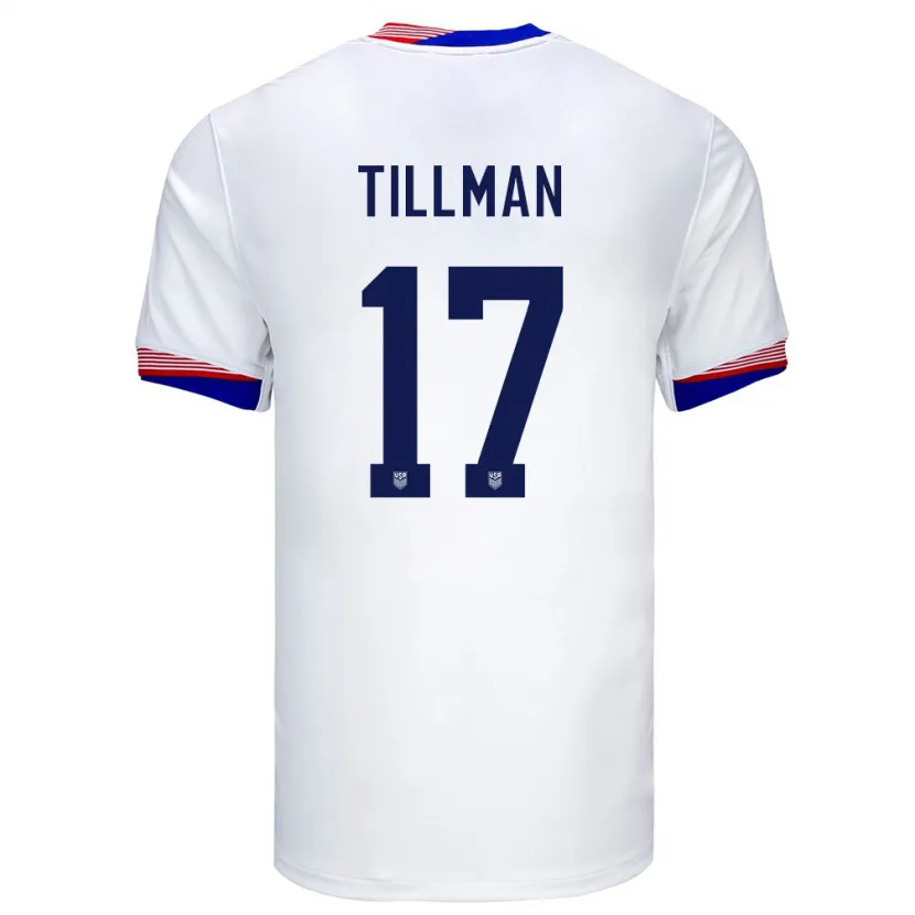 Danxen Uomo Maglia Stati Uniti Malik Tillman #17 Bianco Kit Gara Home 24-26 Maglietta