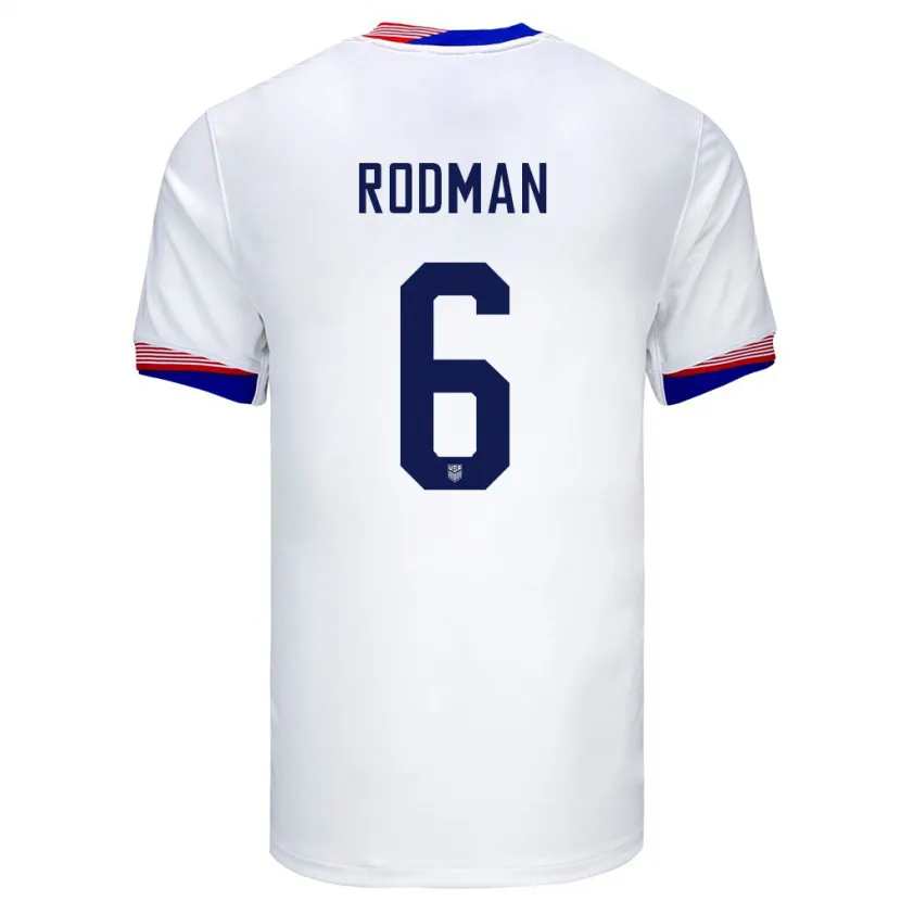 Danxen Uomo Maglia Stati Uniti Trinity Rodman #6 Bianco Kit Gara Home 24-26 Maglietta