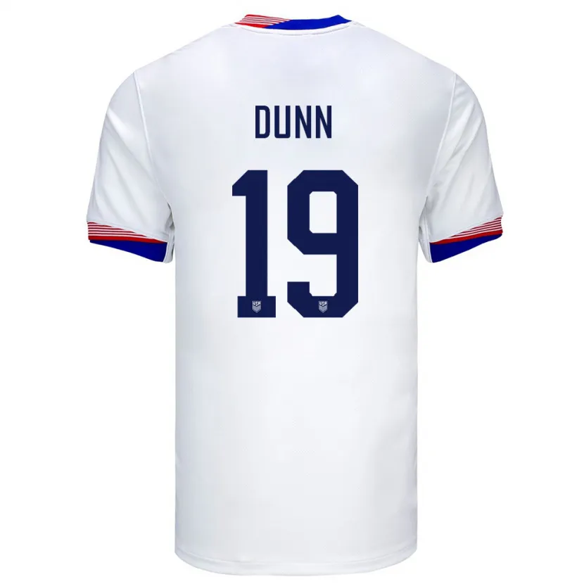 Danxen Uomo Maglia Stati Uniti Crystal Dunn #19 Bianco Kit Gara Home 24-26 Maglietta