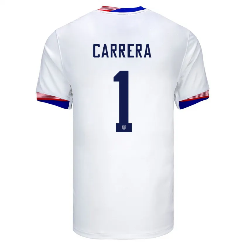 Danxen Uomo Maglia Stati Uniti Antonio Carrera #1 Bianco Kit Gara Home 24-26 Maglietta