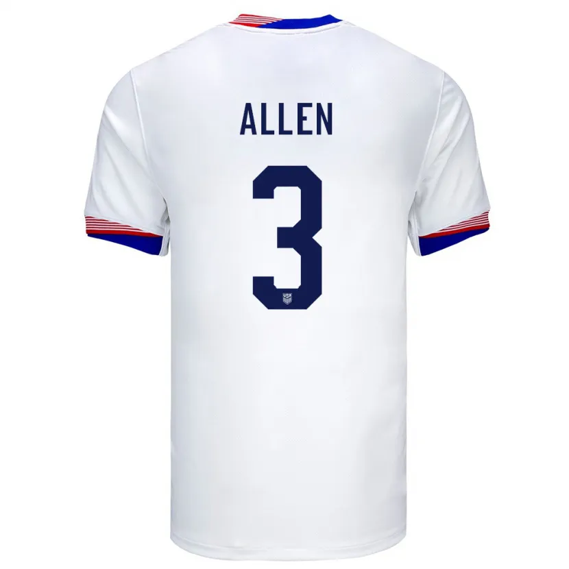 Danxen Uomo Maglia Stati Uniti Noah Allen #3 Bianco Kit Gara Home 24-26 Maglietta