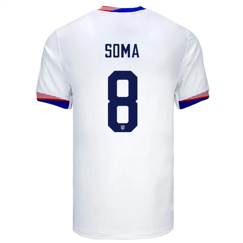 Danxen Uomo Maglia Stati Uniti Pedro Soma #8 Bianco Kit Gara Home 24-26 Maglietta